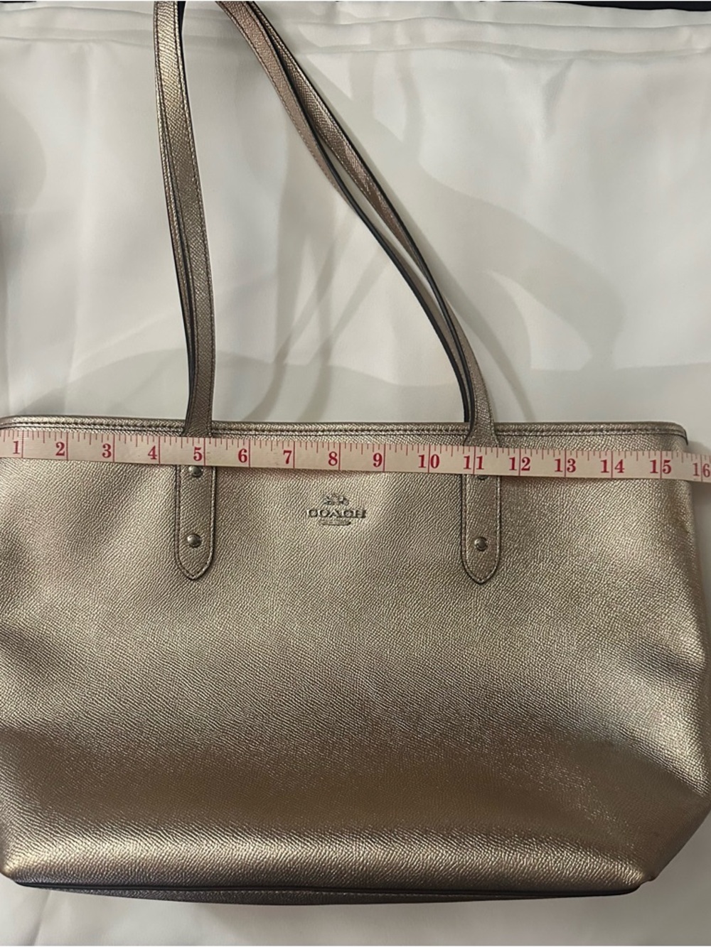 Coach Metallic Gold Leather Tote Bag